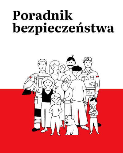 Baner z napisem poradnik bezpieczeństwa